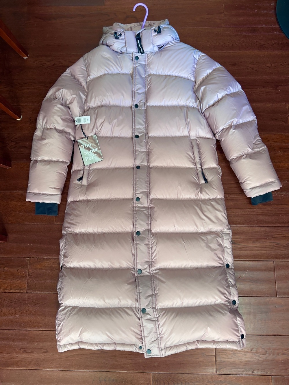 Aritzia TNA Super Puff Long Iridescent Rose Quartz Pink - Picture 3 of 7